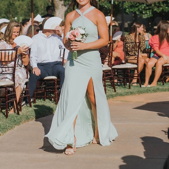 Azazie Rue Dusty Sage Dress - Picture 6 of 6